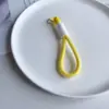 Cordón Tejido de Poliéster Sin Etiqueta Llavero Creativo Simple Cordón para Teléfono Móvil Anillo de Llave Corto Bolsa con Muñeco