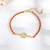 Pulsera de Estrella de Cuatro Puntas tipo Brújula de Plata de Ley S925 para Mujer, Cordón Rojo Tejido, Diseño de Nicho, Moda Personalizada, Pulsera del Año del Zodiaco