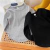 Camiseta Base para Niñas de Primavera y Otoño, Camiseta Superior de Color Sólido Irregular de Estilo Coreano de Moda para Bebés y Niños, Camiseta Base para Niños