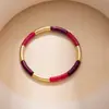Pulseira de Bambu Personalizada com Estampa de Leopardo, Moda Europeia e Americana, Estilo Metálico de Alta Qualidade, Pulseira Fashion e Versátil, Joia de Mão Requintada Retrô