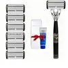 Nova Lâmina de 8 Camadas Navalha Manual para Barbear Navalha Masculina para Barbear Navalha para Barba Cabeça de Lâmina de Oito Camadas Suporte para Navalha
