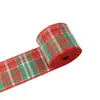 Fita xadrez de juta sintética de Natal com borda aramada para laços DIY, decoração de presentes e árvore de Natal