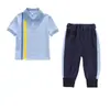Conjunto de Dos Piezas de Pantalones Cortos de Manga Corta de Verano para Niños y Niñas Estilo Británico Ropa de Clase Ropa de Jardín de Infancia Uniforme Escolar para Estudiantes de Primaria