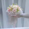 Buquê de Flores Artificiais para Registro de Casamento, Buquê para Celebração de Casamento, Fotografia de Casamento, Noiva, Madrinha, Flor Artificial Rosa