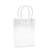 Saco de presente transparente de fábrica saco plástico PVC bolsa de mão mão presente presente de aniversário embalagem de saco de casamento atacado