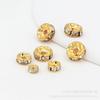 18K ouro real grosso cor retenção oco flor titular artesanal diy acessórios flor chapéu contas pulseira acessórios pulseira material de contas