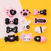 Gato oscuro conejo amor lazo diy accesorios de joyería de resina carcasa de teléfono móvil horquilla hebilla de zapato material al por mayor