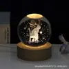 Luminária de Noite Criativa Bola de Cristal Gravada a Laser 3D Atacado Presente Ornamento de Bola de Vidro Luminosa para Quarto de Namorado e Namorada
