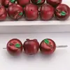 Manzana Miniatura con Clavos de Cuerno, Colgante para Pulsera de Manzana Roja con Agujero Pasante, Cuentas Sueltas, Materiales para Manualidades DIY Hechos a Mano, Juguete de Comida en Miniatura