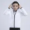 Traje Deportivo para Niños Otoño e Invierno Ropa de Secado Rápido Manga Larga Campo de Entrenamiento de Running Uniforme de Clase Chaqueta con Capucha para Niños Mayores Estudiante