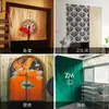 Cortina de Puerta Retro China Estilo Zen Tela Cortina Parasol Dormitorio Sala de Té Cortina de Tela Divisoria Estilo Antiguo Baño Cortina Media