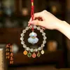 Colgante para Coche del Dios de la Riqueza de Cinco Caminos de Hangzhou con Ábaco de Colores y Candado, Colgante para Coche que Atrae la Riqueza