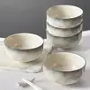 Tigelas e Pratos Yanyu Yao Cerâmica Doméstica Cor Sob Esmalte Tigelas de Arroz Verde Degradê de Alta Qualidade Pratos Simples para Sopa Doméstica