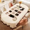Toalha de Mesa Estilo Medieval Impermeável e à Prova de Óleo Sem Lavagem Novo Modelo 2025 Toalha de Mesa para Mesa de Centro de Sala de Estar de Luxo Leve e de Alta Qualidade