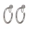Pendientes de Clip para Mosquiteros para Caras Cuadradas y Redondas, Sin Perforar, Pendientes de Aro Grandes Giratorios, Pendientes Texturizados Estilo Hong Kong para Mujeres, Exagerados