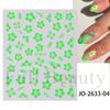 Cross-border novo adesivo nail art adesivos fluorescente vermelho verde azul pó multi-color pequena flor unhas adesivos jóias atacado