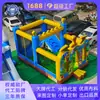Castillo Inflable de Dinosaurios y Jungla para Comercio Exterior, Parque de Juegos Inflable Travieso para Fiestas Infantiles, Castillo Inflable Móvil para Exteriores