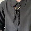 Colar cachecol de seda com contas xadrez retrô japonês, paisley e floral para mulheres, lenço decorativo de pescoço de nicho moderno e de alta qualidade