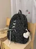 Mochila para mujer para viajar, bolsa ligera para estudiante universitario, bolsa para el trabajo y para ir al trabajo, mochila para dama con estampado de lazo y estrella