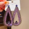 Brincos de Gota d'Água Vazados com Zircônia e Diamante Inlaid Prata Agulha Luxo Leve Nicho High-End Exagerado Requintado Personalidade Retro para Mulheres