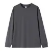 Camiseta Pesada de Manga Larga para Hombre de 270g, Camiseta Blanca Holgada de Hombros Caídos, Top de Algodón Puro con Cuello Redondo para Usar por Encima, Ropa de Otoño e Invierno para Parejas