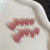Xiaohongshu Desejo Puro Gelo Refrescante Transparente Rosa Nude Glitter Clareador Unhas Usáveis Pura Artesanal 2026 Novas Pontas de Unha Curtas