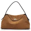 Bolso de mujer de piel genuina, directo del fabricante, nuevo modelo 2026, bolso de mano de gamuza esmerilada, moderno y versátil, bolsa de mano de gran capacidad