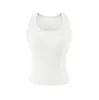 Camisola sin mangas de cuello cuadrado estilo americano picante para mujer, nuevo diseño de verano ajustado que disimula los bultos laterales, top base de longitud corta