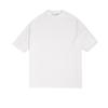 Camiseta masculina de gola alta e manga curta, branca, estilo coreano, moderna, solta, meia manga, camada de base interna, top de meia manga