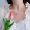 Collar con letras de amor y diamantes en plata de ley S925, cadena de clavícula en forma de corazón a juego, joyería de moda, accesorios personalizados para mujer.