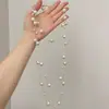 Collar de Acero Inoxidable con Perlas de Vidrio, Estilo Transfronterizo de Moda, Cadena para Clavícula, Lujo Ligero, Sensación de Alta Gama, Joyería Personalizada para Mujeres
