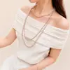 Moda pérola artificial multi-camada empilhada colar de três camadas longo cheongsam camisola cadeia jóias vintage rodada talão clavícula cadeia
