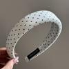 Diadema Elevada Negra y Blanca con Puntos de Ola para la Parte Superior del Cráneo, Diadema Ancha para el Cabello para Mujer, Nuevo Estilo, Pinzas para el Cabello para Lavarse la Cara, Accesorios para el Cabello