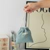 Bolsa de almacenamiento de pana de color sólido de gran capacidad, bolsa de cosméticos con cordón, bolso rojo portátil para mujer, monedero