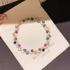 Pulsera Simple de Gota de Agua con Circonita de Colores para Mujer, Pulsera de Moda de Alta Gama y Elegante, Joyería de Mano Versátil Estilo Palacio Retro para Mujer