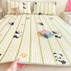 Conjunto de tres piezas de colchoneta de verano para madres e hijos de clase A, colchoneta de látex, colchoneta de seda helada, sábana, gorro de cama individual, lavable para dormitorio