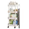Estante de almacenamiento con ruedas para el hogar, sala de estar, dormitorio, mesita de noche, armario de almacenamiento de múltiples capas móvil de pie