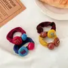 Gomas para el pelo de bola con letras estilo coreano para mujer, Cuerdas para moño de pelo de alta gama, Nuevas gomas para el pelo de colores caramelo 2025 al por mayor