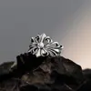 Anillo Abierto Retro de Plata de Ley S925 Nalan con Diseño de Encaje de Iris Personalidad Punk Ligera Anticuada Nicho Combinación R04079