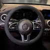 Funda para Volante para Todas las Estaciones, Algodón y Lino Tela Linda de Dibujos Animados Perro Dachshund Verano Antideslizante Absorbente de Sudor Funda para Manija de Coche para Mujeres