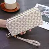 Billetera Larga Unisex 2026 con Doble Cremallera, Billetera de Moda Estampada, Billetera de Cuero de Doble Capa, Bolso de Mano de Gran Capacidad