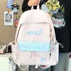 Mochila Escolar con Bordado de Letras Estilo Universitario Japonés para Estudiantes Mujeres Alta Apariencia para Clase y Tutoría Mochila de Doble Hombro Mochila Casual Versátil