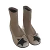 Caña de bota estrella de cinco puntas de moda otoño tacón oculto botines Chelsea ajustados calcetines elásticos botines mujer negro