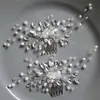 Moda Nupcial Transfronteriza Europea y Americana Simple Elegante Gama Alta Hecho a Mano Accesorio para el Cabello Peine a Juego Peine de Inserción Venta Directa de Fábrica