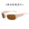 2025 Nuevas Gafas de Sol Retro Marrones para Ciclismo al Aire Libre Estilo Y2K Futuro Estilo Europeo y Americano Estilo Urbano Gafas con Diadema para Mujer