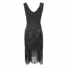 Tallas S-4XL Grande 1920s Retro Vestido con Borlas de Cuello en V El Más Vendido en Amazon Vestido de Gala Gatsby Vestido de Noche