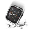 Funda galvanizada de una sola fila con incrustaciones de diamantes para Apple Watch Series 10, funda protectora integrada de un solo diamante