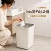 Cubo de basura para el hogar para cocina, sala de estar, inodoro, baño, gran capacidad, papelera cuadrada simple y de alta gama