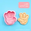 Serie de Expresiones Faciales Pulgar Arriba Adiós Galletas Dibujos Animados 3D Arcilla DIY Impresión de Simulación Moldes para Galletas