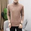 Suéter de gola alta masculino estilo coreano suéter slim-fit lapela lã suéter masculino de fundo grosso comércio exterior